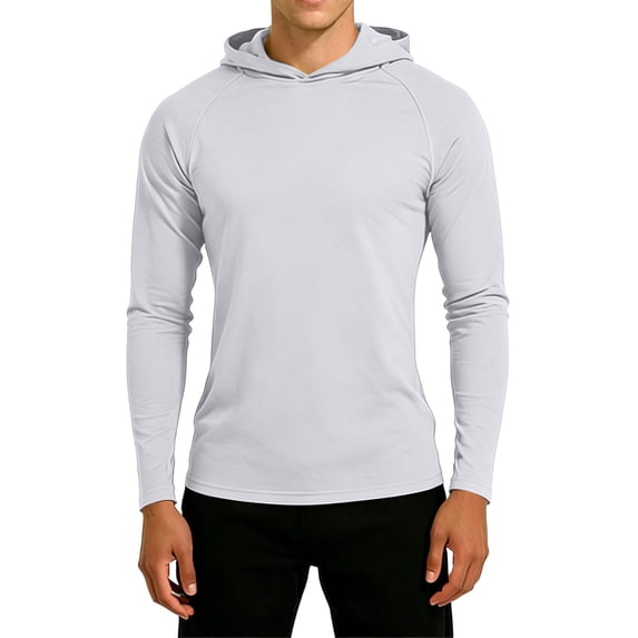 Yutgune Men's Lightweight Sun Protection Hoodie, Breathable Long Sleeve Hooded Shirt for Fishing, Hiking and Outdoor