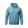 thumbnail image 1 of Yutgune Men's Loose Fit Pullover Hoodie, Solid Long Sleeve Hooded Sweatshirt with Side Pockets, 1 of 6