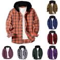 thumbnail image 1 of Yutgune Mens Long Sleeve Button Down Shirts Hooded Plaid Flannel Shirt For Men Casual Shirt Jacket, 1 of 7
