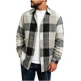 thumbnail image 1 of Yutgune Mens Loose Plaid Flannel Shirt Oversized Long Sleeve Button Up Country Shirt, 1 of 7