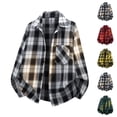 thumbnail image 1 of Yutgune Mens Plus Size Oversized Plaid Flannel Shirt Long Sleeve Loose Button Up Shirt, 1 of 9