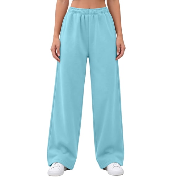 Yutgune Minimalist Women's Wide Leg Sweatpants High Waist Drawstring Womens Sweatpants Basic Loungewear