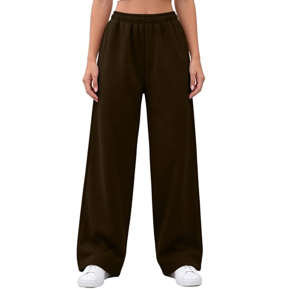 Yutgune Minimalist Women's Wide Leg Sweatpants High Waist Drawstring Womens Sweatpants Basic Loungewear