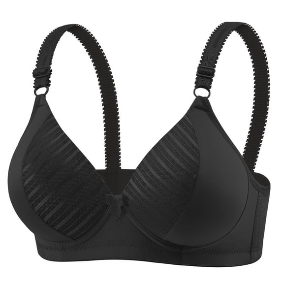 Yutgune Plus Size Bras for Women Breathable Wireless Full Figure Support Bra Striped Mesh
