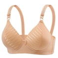 thumbnail image 1 of Yutgune Plus Size Bras for Women Breathable Wireless Full Figure Support Bra Striped Mesh, 1 of 2