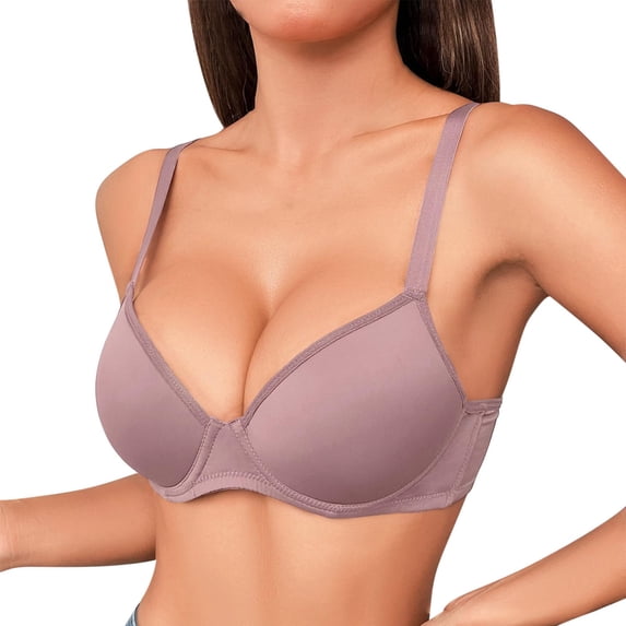 Yutgune Push Up Bra Smooth Contour Underwire Push Up Bras for Women Adjustable Strap Daily Dressy Bra