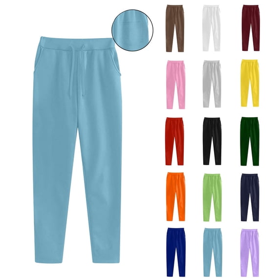Yutgune Sweatpants for Women Straight Leg High Waist Drawstring Basic Womens Sweat Pants Loungewear