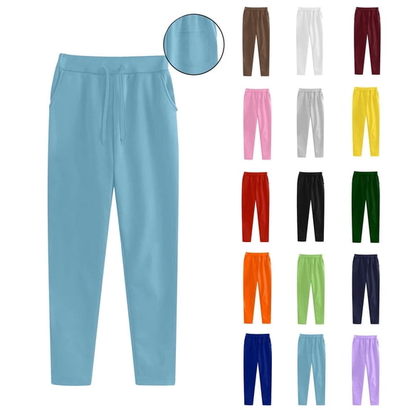 Yutgune Sweatpants for Women Straight Leg High Waist Drawstring Basic Womens Sweat Pants Loungewear