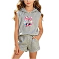 thumbnail image 1 of Yutgune Toddler Baby Girl Summer Cotton Outfits Cherry Print Sleeveless T-Shirt and Shorts 2 Piece Clothing Set, 1 of 6