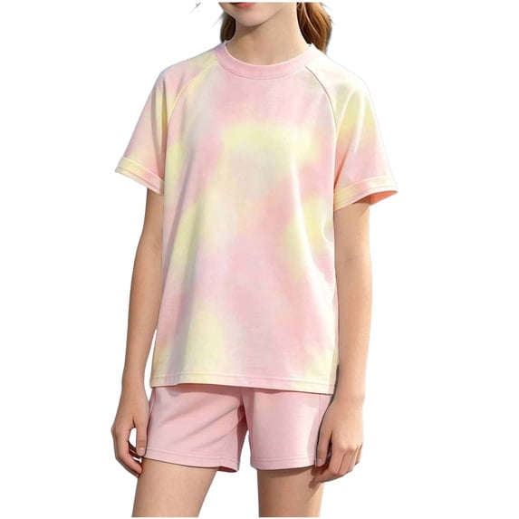 Yutgune Toddler Girl Back to School Cute Summer Cotton Outfits Watermelon Print Short Sleeve T-Shirt and Shorts 2 Piece Set, 2-8 Years