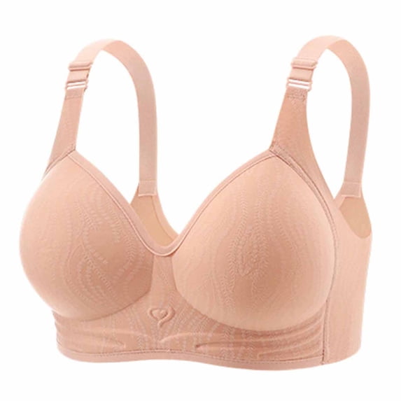 Yutgune Tshirt Bras for Women Ribbed Knit Wireless Pul-On Womens Bras Flat Seams Moisture Wicking Bra