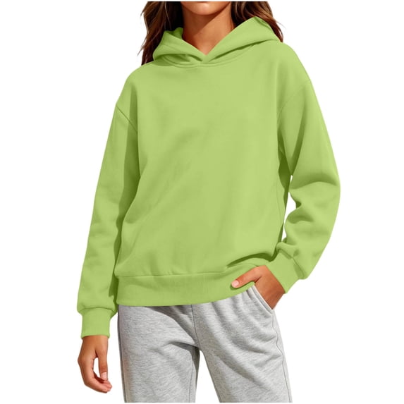 Yutgune Unisex Kids Solid Pullover Hoodie, Long Sleeve Casual Basic Sweatshirt, Sizes 2-14 Years