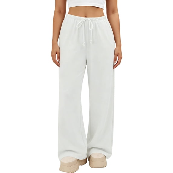 Yutgune Wide Leg Sweatpants for Women High Waist Drawstring Sweatpants Women Baggy Street Casual Sweats