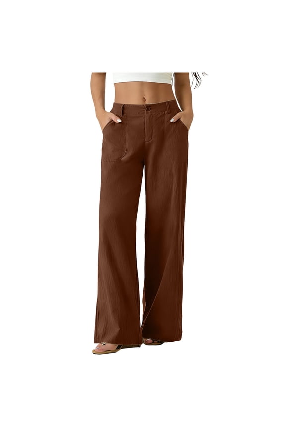 Women Linen Jogger Pants Drawstring Elastic Waist Cropped Harem Pants Casual Lounge Pants