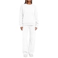 thumbnail image 1 of Yutgune Women's 2 Piece Sweatsuit Oversized Crew Neck Long Sleeve Sweatshirt Wide Leg Pants Casual Fall Loungewear Outfit, 1 of 7