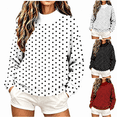 thumbnail image 1 of Yutgune Women's Polka Dot Sweatshirt Long Sleeve Mock Neck Pullover Casual Loose Fit Top, 1 of 8