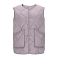 thumbnail image 1 of Yutgune Women's Quilted Vest Snap Button Sleeveless Jacket with Pockets Fall Outerwear, 1 of 7