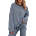 thumbnail image 1 of Yutgune Women's Striped Sweatshirt Crew Neck Long Sleeve Shirts Loose Casual Fall Top, 1 of 6