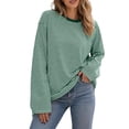 thumbnail image 1 of Yutgune Women's Striped Sweatshirt Crew Neck Long Sleeve Shirts Loose Casual Fall Top, 1 of 6