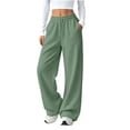 thumbnail image 1 of Yutgune Women's Sweatpants Elastic Drawstring Waist Wide Leg Design Side Pockets Relaxed Fit Casual Lounge Pants, 1 of 7