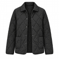 thumbnail image 1 of Yutgune Women's Winter Diamond Quilted Jacket Long Sleeve Button Lapel Collar Lightweight Padded Outerwear Coat, 1 of 7