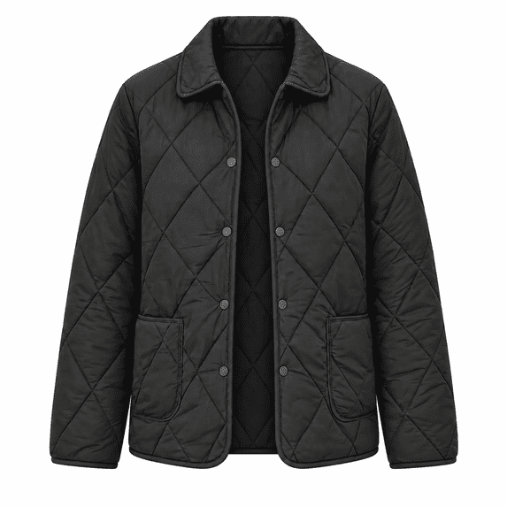 Yutgune Women's Winter Diamond Quilted Jacket Long Sleeve Button Lapel Collar Lightweight Padded Outerwear Coat