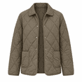thumbnail image 1 of Yutgune Women's Winter Diamond Quilted Jacket Long Sleeve Button Lapel Collar Lightweight Padded Outerwear Coat, 1 of 7