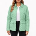 thumbnail image 1 of Yutgune Women's Winter Diamond Quilted Jacket Long Sleeve Button Lapel Collar Waist Drawstring Outerwear Coat with Pockets, 1 of 7