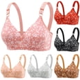 thumbnail image 1 of Yutgune Womens Bras Soft Wireless Full Coverage Everyday Support Bra Floral Print, 1 of 9