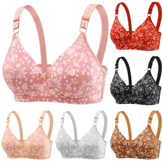 Yutgune Womens Bras Soft Wireless Full Coverage Everyday Support Bra Floral Print