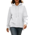 thumbnail image 1 of Yutgune Womens Hoodies Oversized Hoodies For Women Side Split Hem Long Sleeve Casual Sweatshirt, 1 of 6