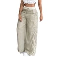 thumbnail image 1 of Yutgune Womens Linen Beach Pants Drawstring Waist Palazzo Pants Lightweight Travel Summer Flowy Pants, 1 of 6