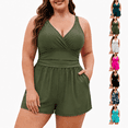 thumbnail image 1 of Yutgune Womens Plus Size Swim Dress One Piece Swimsuit Tummy Control V Neck Bathing Suit Summer Beach Swimwear, 1 of 9