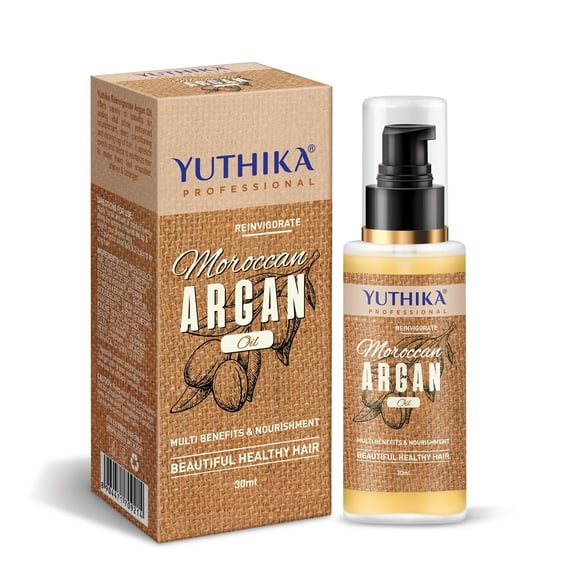 Yuthika Moroccan Argan Oil for Hair, Moisturizing and Strengthening Silky Penetrating Hair Oil, 100ml / 3.38 fl oz