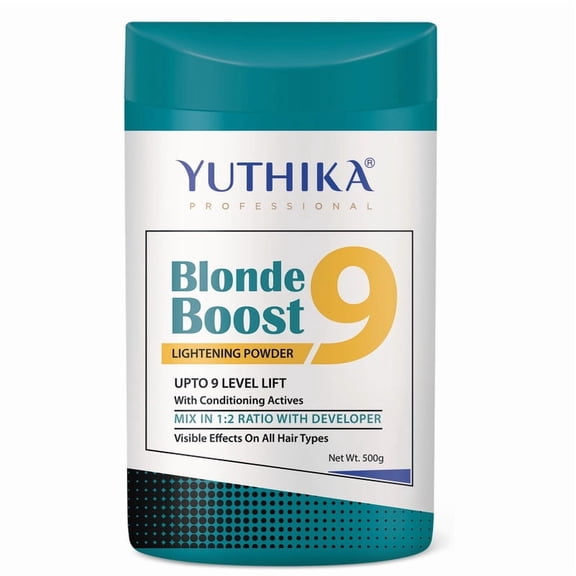 Yuthika Professional Blonder Powder Jar For Unisex, Lift Upto 9 Levels, 500gm / 17.63 Oz