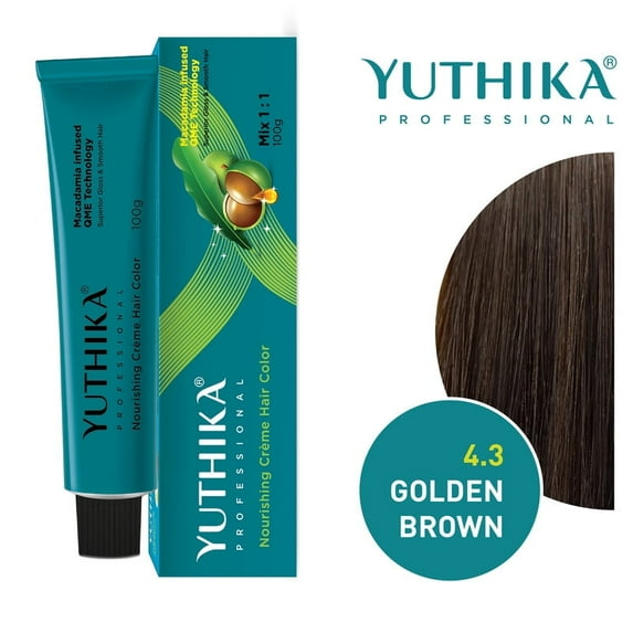Yuthika Professional Creme Hair Color 100gram / 3.52 Oz, Golden Brown 4.3