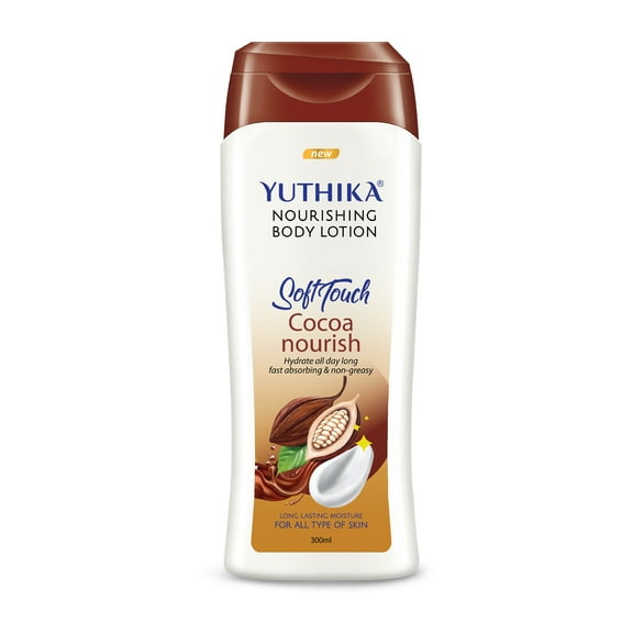 Yuthika Cocoa Butter Nourish Daily Moisturizing Body Lotion, Long -Lasting Smoothing, Man and Women, All type of Skin 10.42 fl oz
