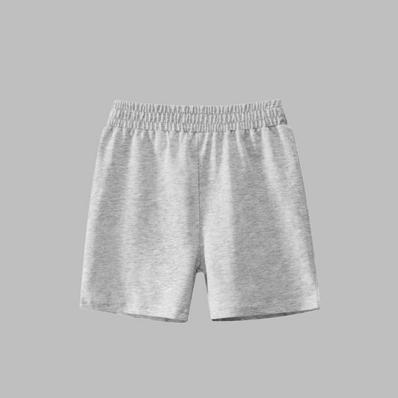 Yutk Child's Summer Solid Boys and Girls Botton Short Pants Denim Cute Shorts Overalls Gray