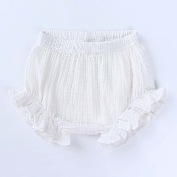 Yutk Newborn Toddler Bag Fart Pants Solid Color Casual Briefs Big Butt Shorts Bread Pants White
