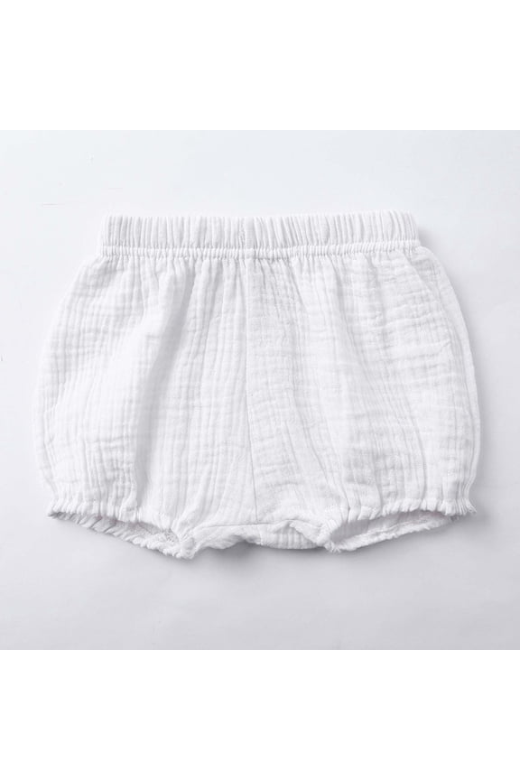 Newborn Toddler Bag Fart Pants Solid Color Casual Briefs Big Butt Shorts Bread Pants White