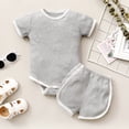 thumbnail image 1 of Yutk Newborn infant Boys Girls Short Sleeve Romper Bodysuit with Shorts Outfits Gray, 1 of 8
