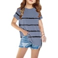 thumbnail image 1 of Yutk Shirts for Teens Girls Shirts for Kids Short Sleeve Graphic T-Shirt Round Neck Crop Top for 3-14 Years Girls and Boy T-Shirt Tee Blue, 1 of 5