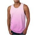 thumbnail image 1 of Yutk Sleeveless Beach Shirts for Men Summer Men's Gradient Color Printed Vests Casual Sleeveless Round Neck T-Shirt Tank Tops Pink 3Xl, 1 of 7