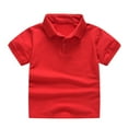 thumbnail image 1 of Yutk Toddler Girl Short Sets Children'S Summer Solid Color Short-Sleeved Top Men'S and Women'S Big Children'S Solid Color T-Shirt Red, 1 of 4