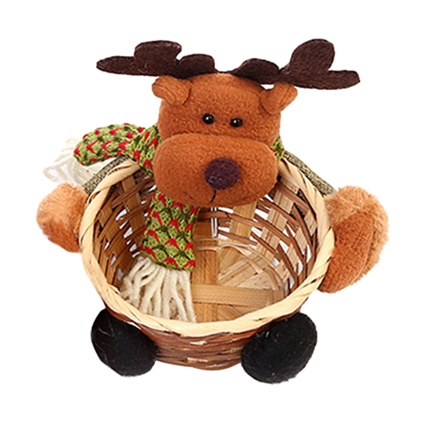 Yutnsbel Christmas Candy Storage Basket Christmas Snowman Candy Basket