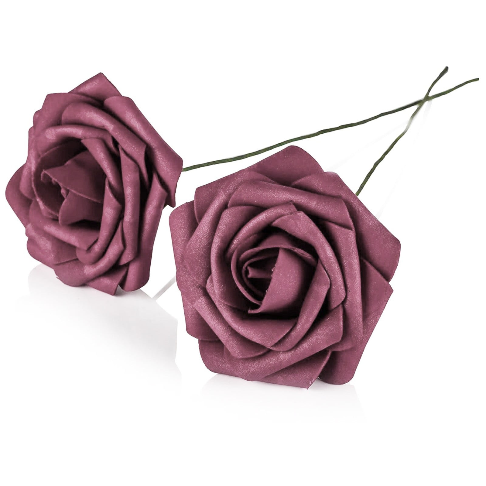 Yutnsbel Set Of 50 Artificial Roses With 15 Leaves For Diy Bouquets ...