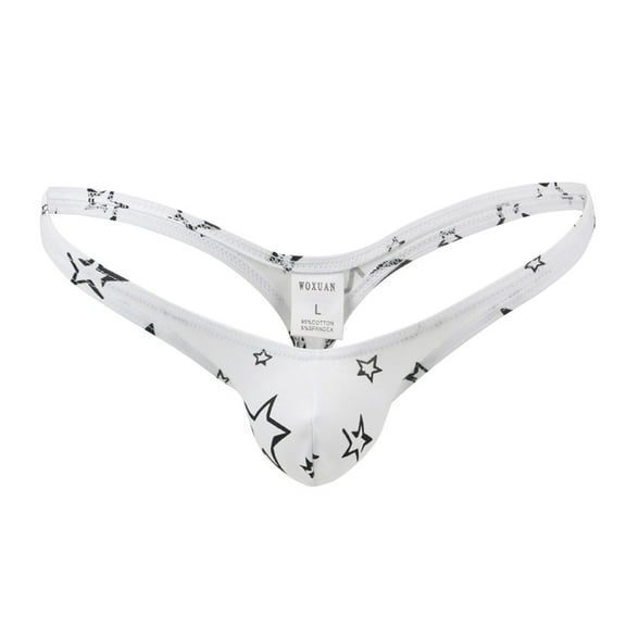 Yutnsbel Thongs for Men, White New Men Gay Underpants Ultra-Thin Ice Silk with Low Waist Briefs Underwear, Panties for Men