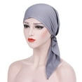thumbnail image 1 of Yutnsbel Women Muslim Stretch Turban Hat Chemo Cap Hair Loss Head Scarf Wrap, Gray, 1 of 5