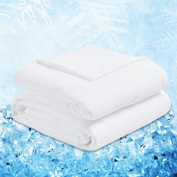 Yuurom Cooling Comforter King Size Double-Sided All Season Blanket Cool Soft Lightweight Duvet for Hot Sleepers - White King 104x88 inches