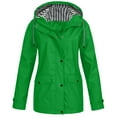 thumbnail image 1 of Yuwegr Rain Jacket for Women Waterproof Coat with Adjustable Hood Windproof Windbreaker Outdoor Hiking Jacket With Pockets, 1 of 5
